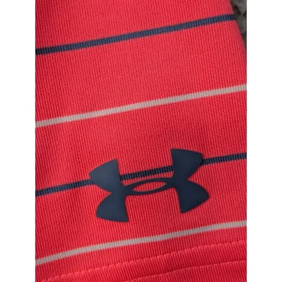 Under Armour Polo Shirt Mens Medium Performance Stripe 2.0 Golf Stretch - Picture 15 of 16